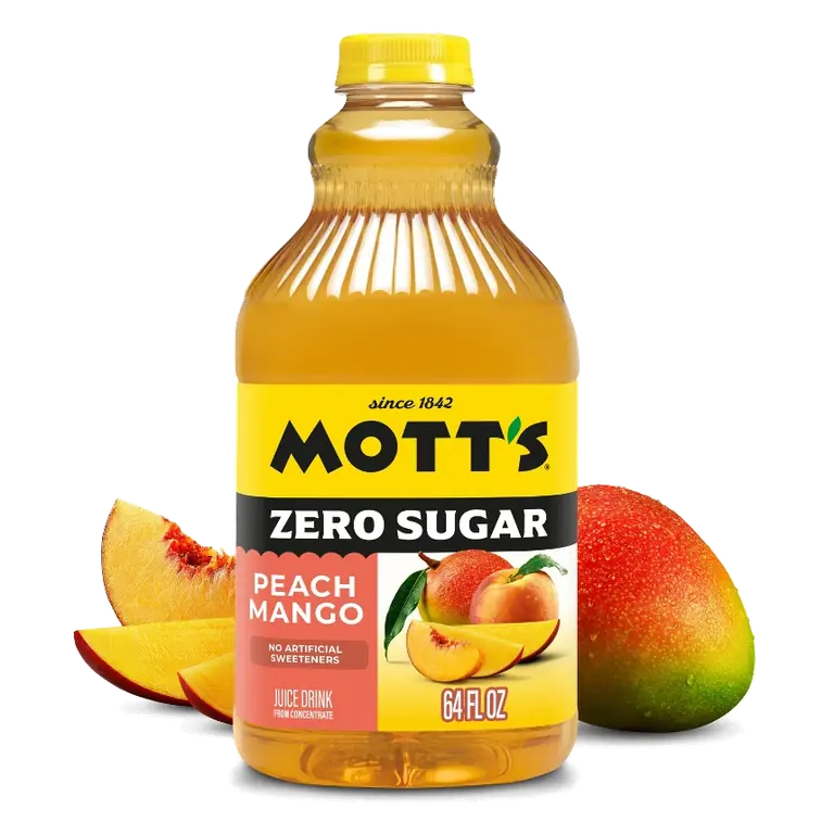 Mott's Zero Sugar Peach Mango, 64 fl oz: Non-Caffeinated
