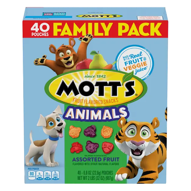 Animals Fruit Flavored Snacks Assorted Fruit Family Pack - 40 ct