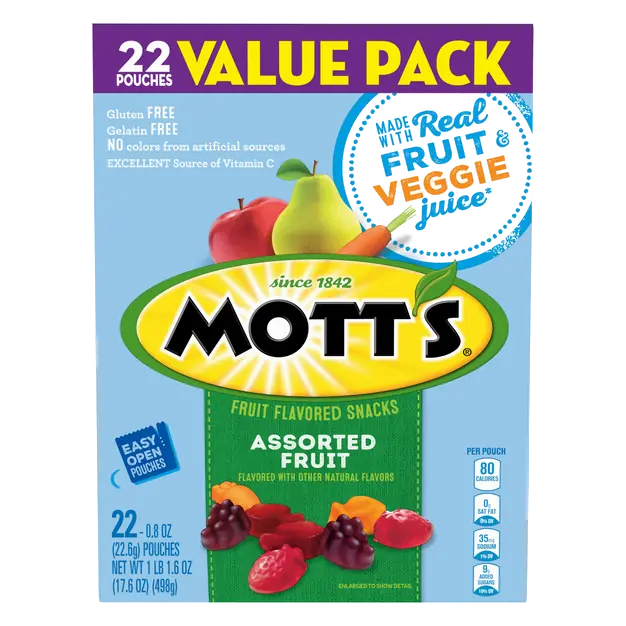 Assorted Flavored Fruit Snacks - 22 ct
