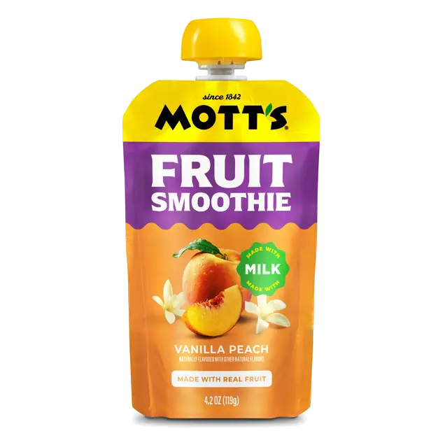 Mott’s Fruit Smoothie Vanilla Peach, 4.2 oz pouches, 8 pack