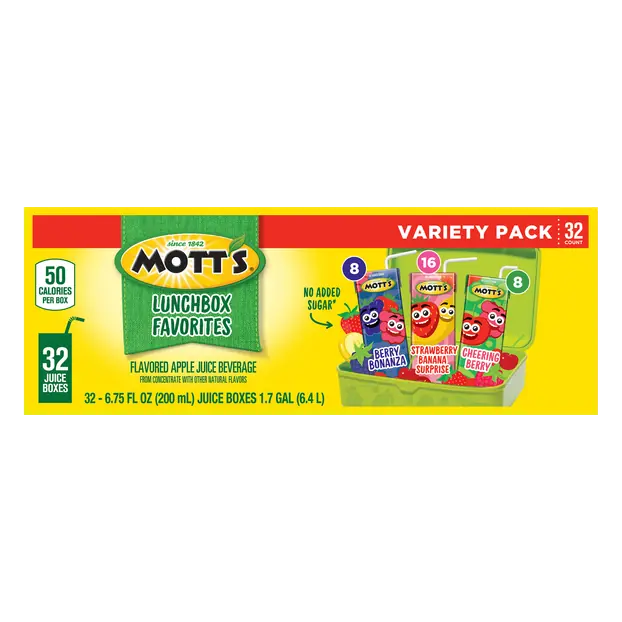 Lunchbox Favorites Flavored Apple Juice Beverage Variety Pack 32 pk