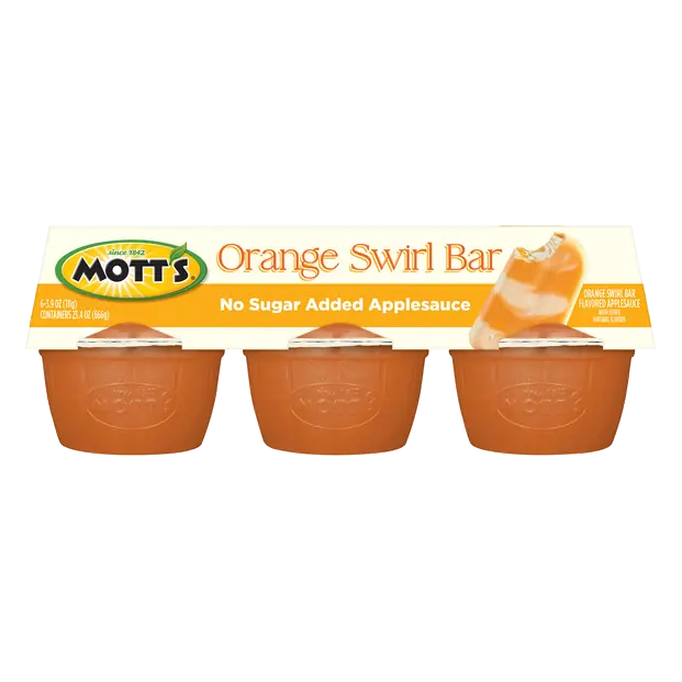 No Sugar Added Orange Swirl Bar Applesauce - 6 ct