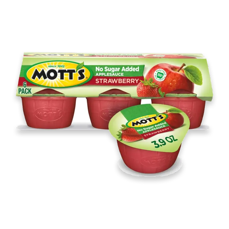 No Sugar Added Strawberry Applesauce Cups