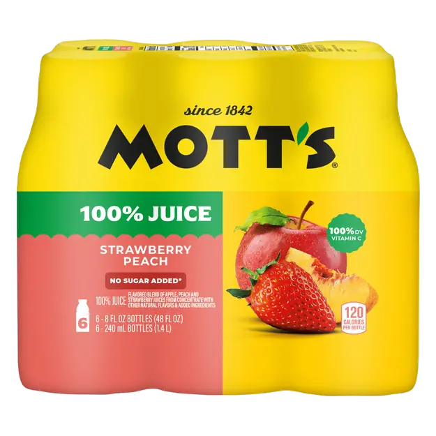 No Sugar Added Strawberry Peach Juice Blend - 8 pk