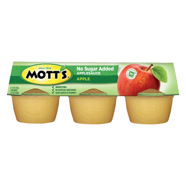 No Sugar Added Unsweetened Applesauce Cups - 6 ct