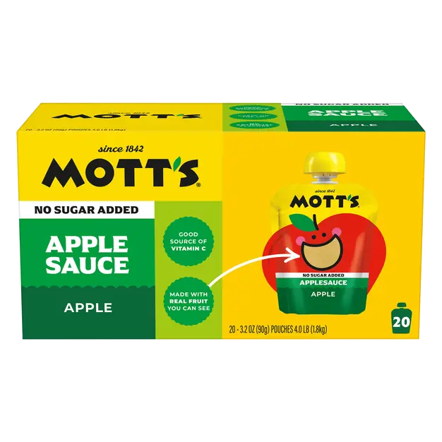 No Sugar Added Unsweetened Applesauce Pouches Family Size - 20 ct
