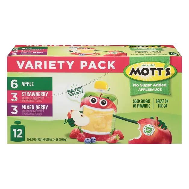 No Sugar Added Variety Pack Applesauce Pouches - 12 ct