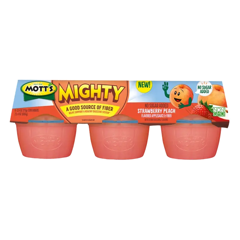 Strawberry Peach Flavored Mighty Applesauce & Fiber