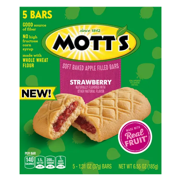 Strawberry Soft Baked Apple Filled Bars - 5 ct