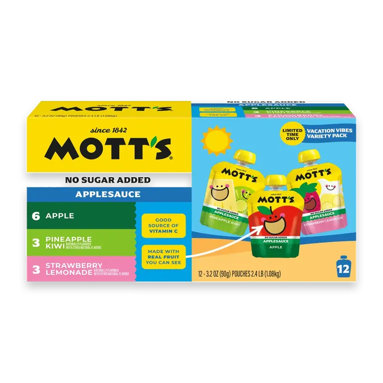 Vacation Vibes Variety Pack No Sugar Added Applesauce Pouches