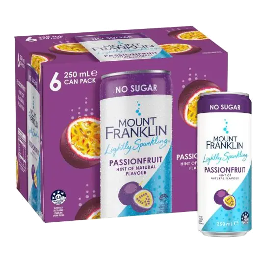 Lightly Sparkling Water Passionfruit Multipack Mini Cans 250ml