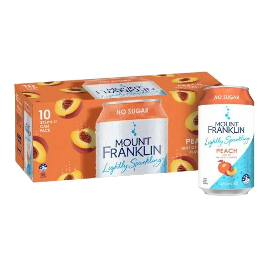 Lightly Sparkling Water Peach Multipack Cans 375ml