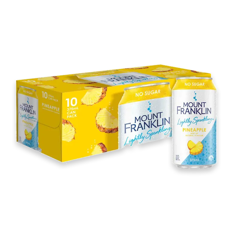 No Sugar Lightly Sparkling Pineapple Water Cans