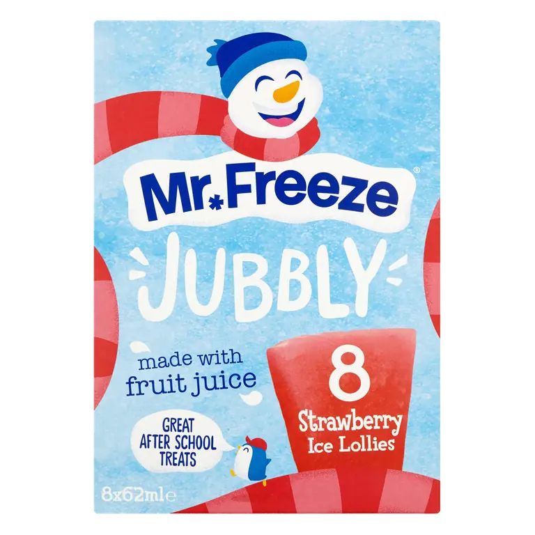 Mr. Freeze Jubbly Strawberry Ice Lollies 8 x 62ml
