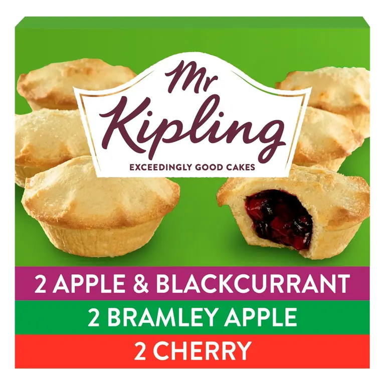 Apple, Blackcurrant & Cherry Fruit Pies Cakes 6pk