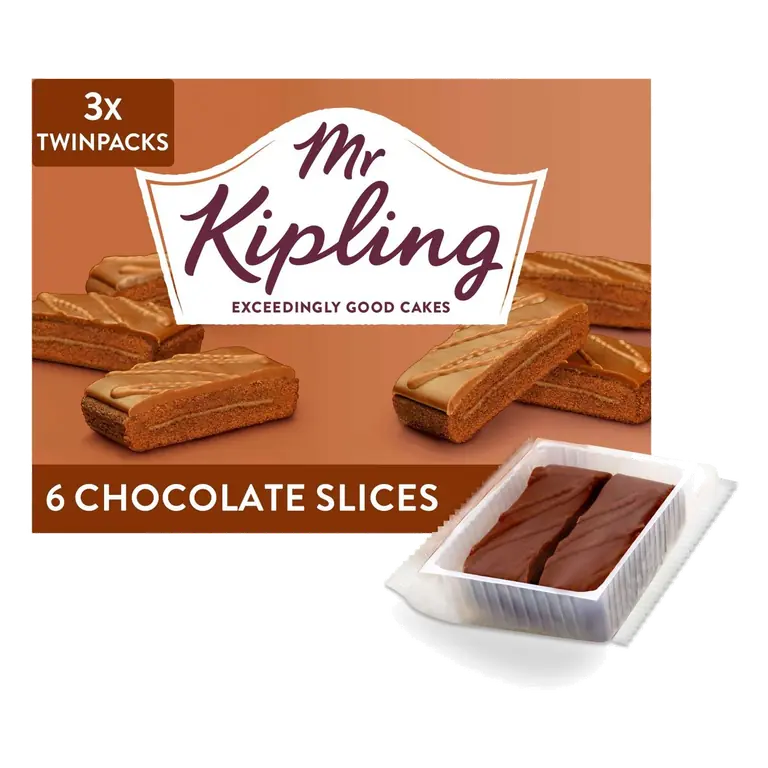 Chocolate Slices Cakes Multipack Snack 3x2pk