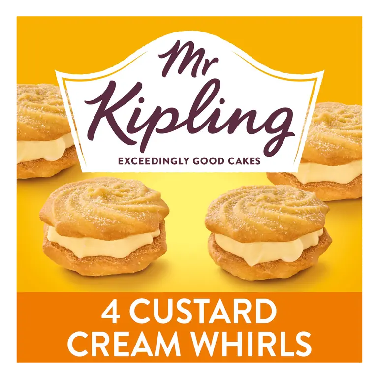 Mr Kipling Custard Cream VIennese Whirls Cakes 4 Pack