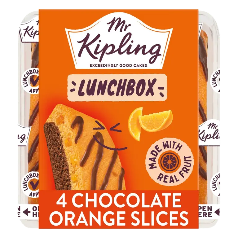 Lunchbox Milk Chocolate Orange Cake Slices 4 Pack