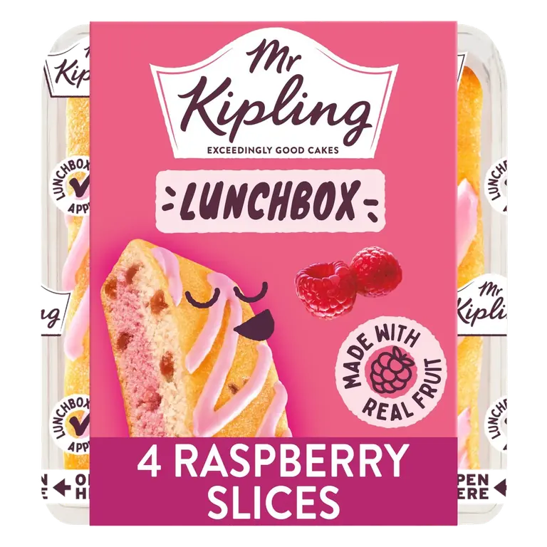 Lunchbox Raspberry Cake Slices 4 Pack