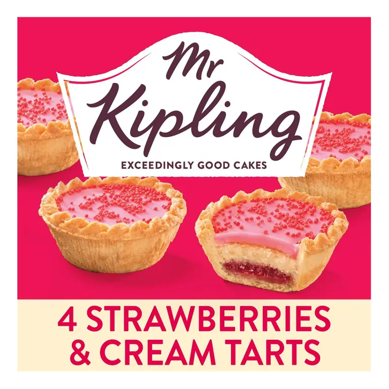 Strawberries & Cream Cake Tarts x4
