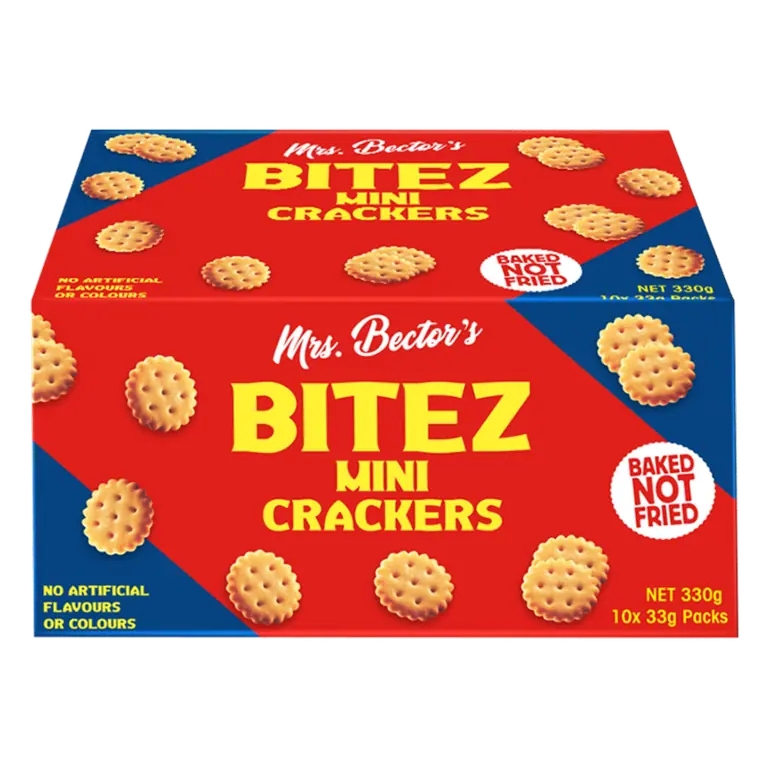 Mrs. Bector's Bitez Mini Crackers 330g (10 x 33g)