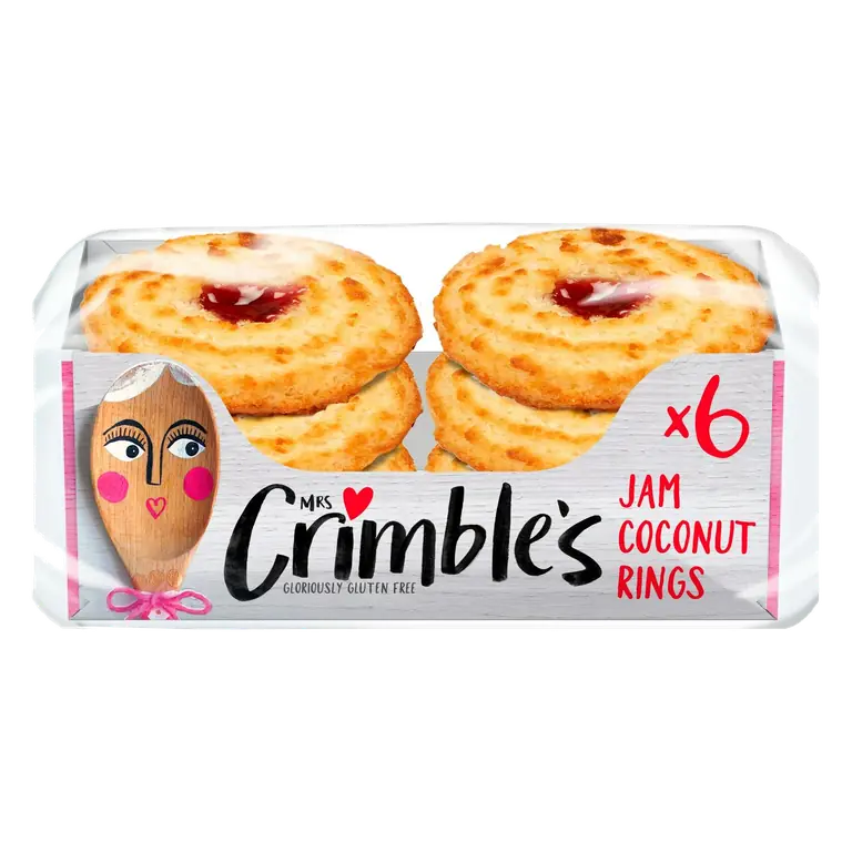Gluten Free Jam Coconut Rings x6 240g