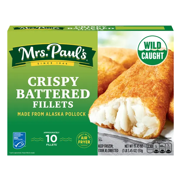 Wild Caught Crispy Battered Fish Fillets - 10 ct Frozen