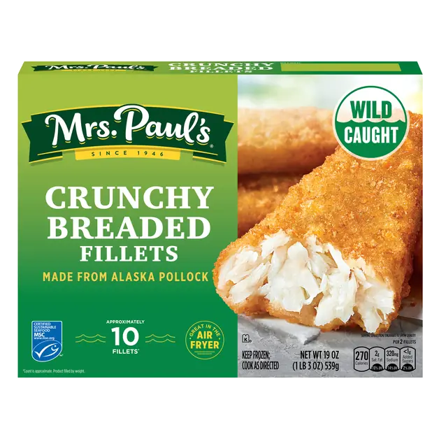 Wild Caught Crunchy Breaded Fish Fillets - 10 ct Frozen