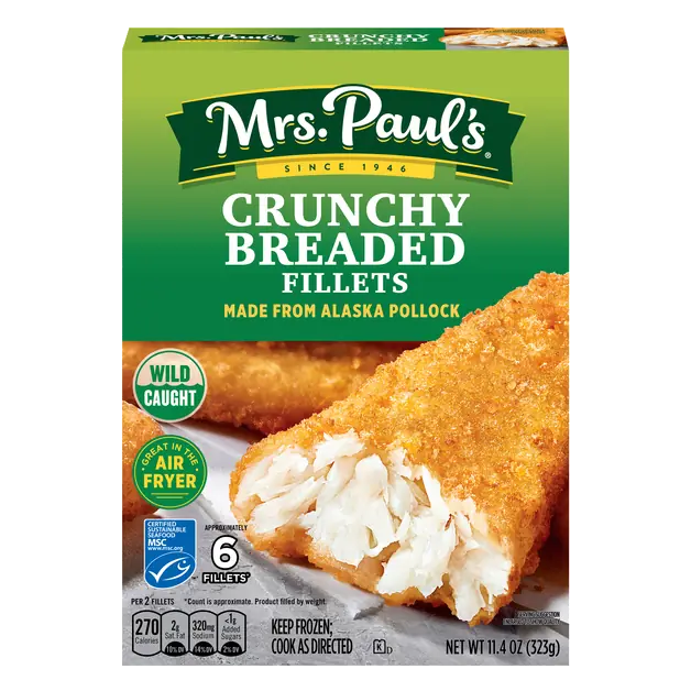 Wild Caught Crunchy Breaded Fish Fillets - 6 ct Frozen