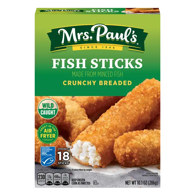 Wild Caught Crunchy Breaded Fish Sticks - apx 18 ct Frozen