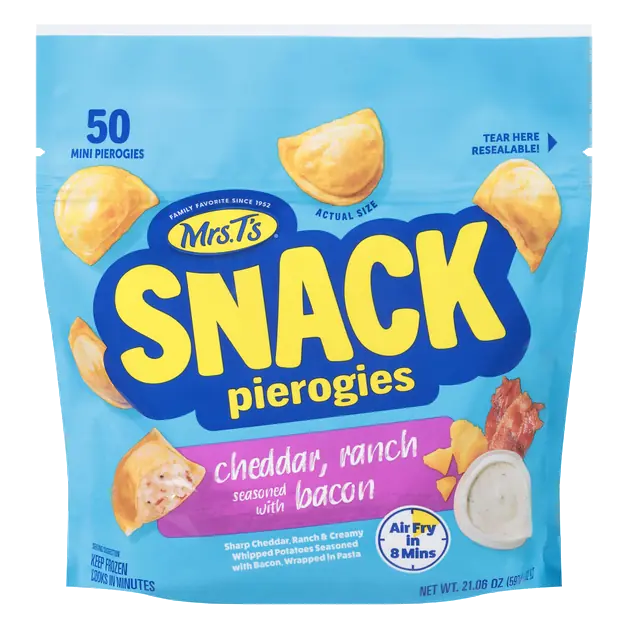 Cheddar Ranch Seasoned with Bacon Snack Pierogies - 50 ct Frozen