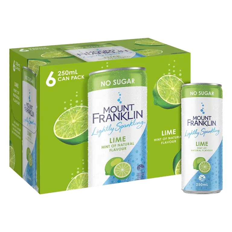 Mount Franklin Lightly Sparkling Water Lime Multipack Mini Cans