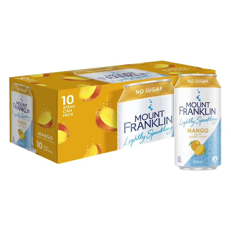 Mount Franklin Lightly Sparkling Water Mango Multipack Cans