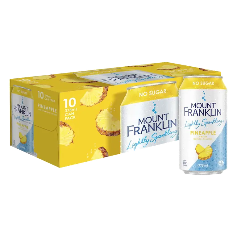 Mount Franklin Lightly Sparkling Water Pineapple Multipack Cans