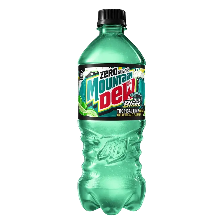 Mountain Dew Baja Blast Zero Sugar, 20 fl oz Bottle