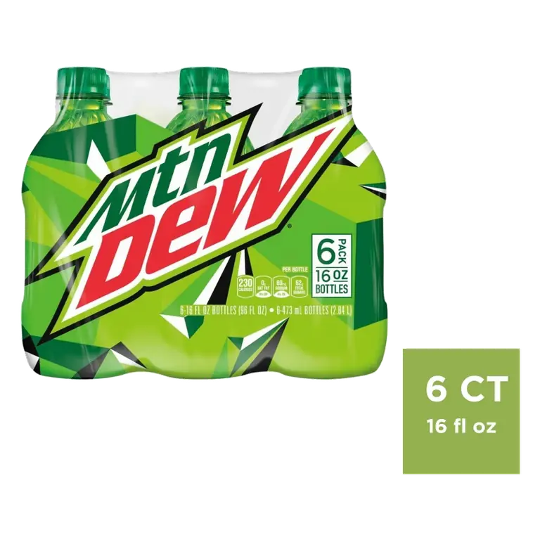 Mountain Dew Soda, 6pk/16 fl oz Bottles