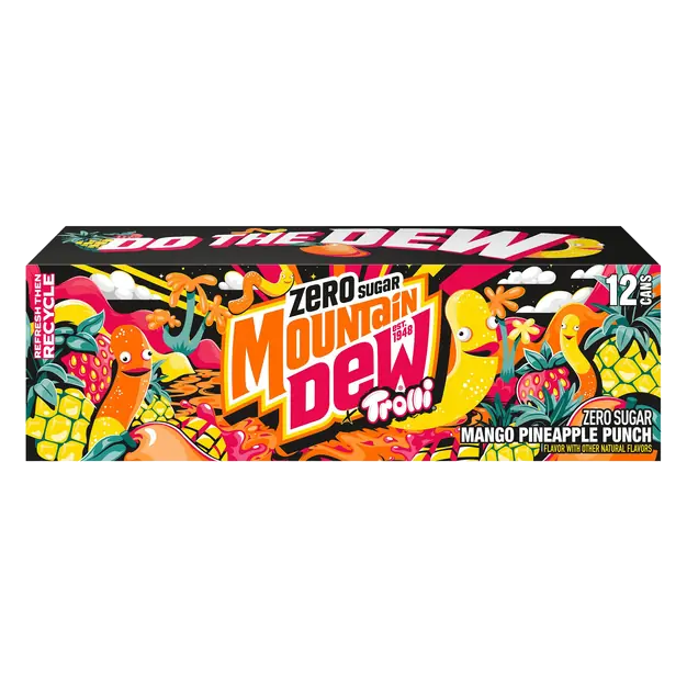 Mountain Dew x Trolli Zero Sugar Mango Pineapple Punch Soda - 12 pk
