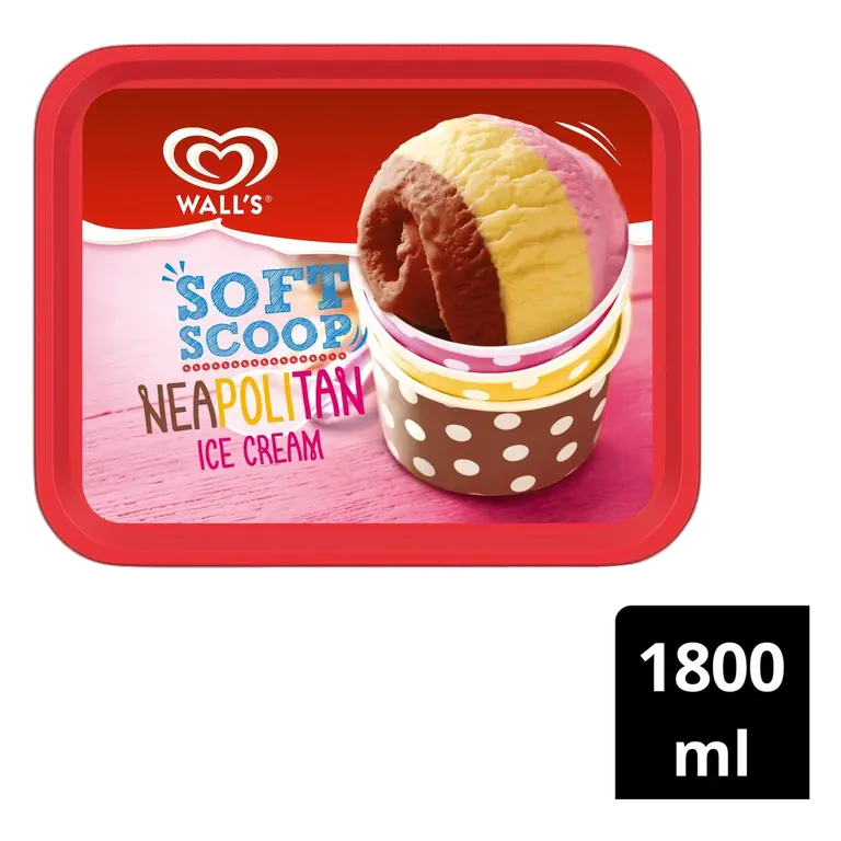 Walls Soft Scoop Neapolitan Ice Cream Tub 1.8L
