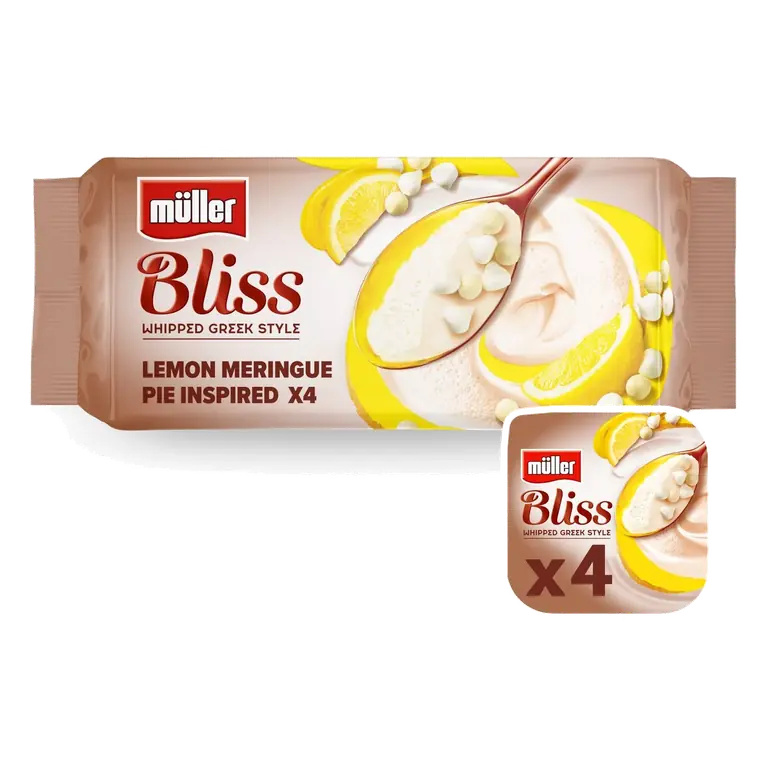 Bliss Greek Style Lemon Meringue Pie Yogurt 4x100g