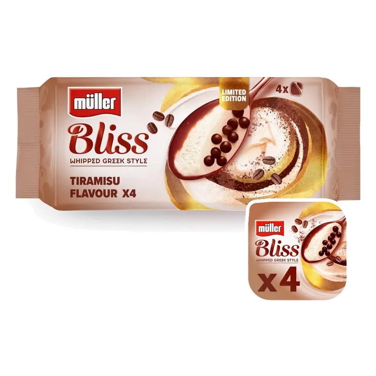 Bliss Greek Style Tiramisu Yogurt 4x100g