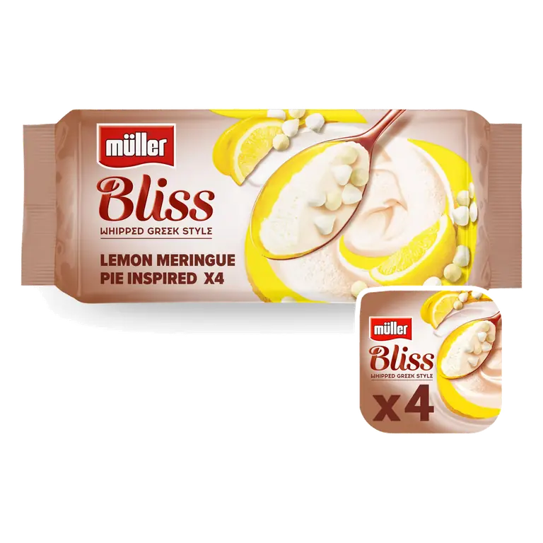 Müller Bliss Whipped Greek Style Lemon Meringue Pie Inspired 400g (4 x 100g)