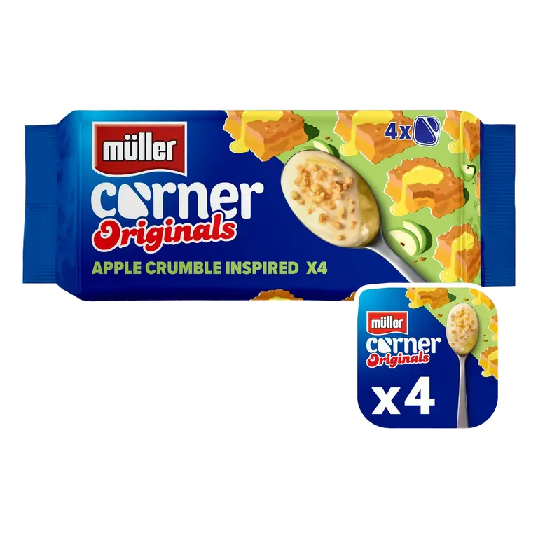 Corner Originals Apple Crumble Yogurt 4x124g