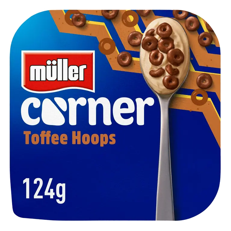 Corner Toffee Yogurt with Chocolate Hoops 124g