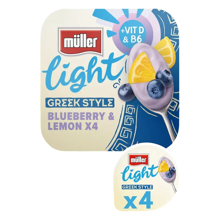 Light Greek Style Blueberry & Lemon Yogurt 4x115g