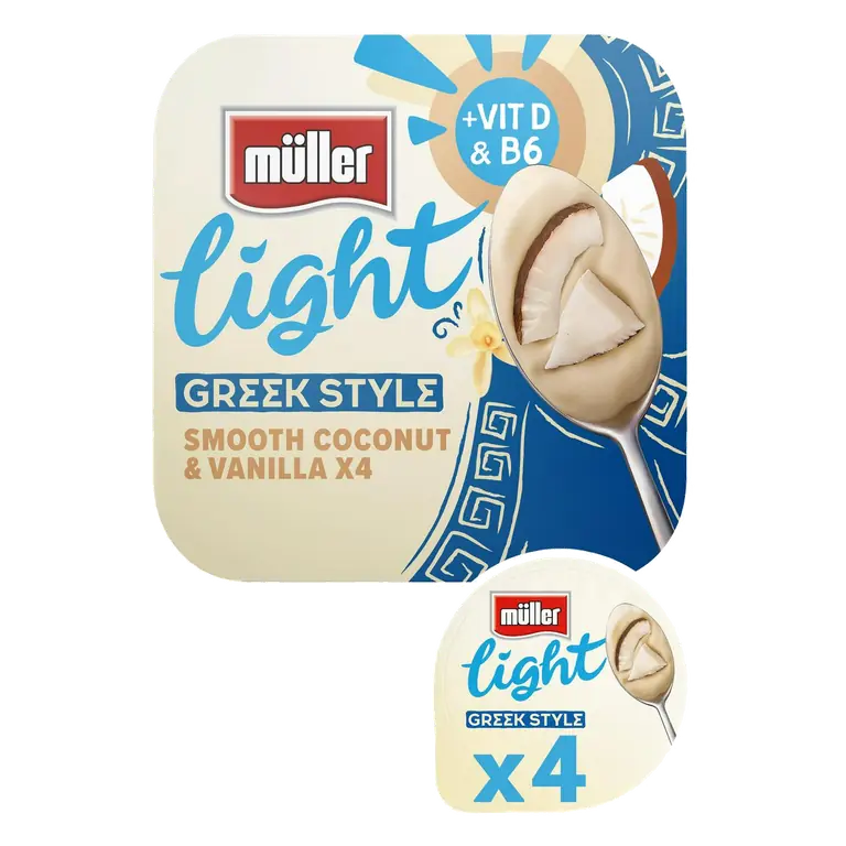 Light Greek Style Coconut With A Hint Of Vanilla Yogurt 4x115g