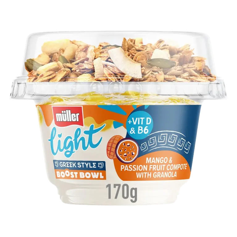 Light Greek Style Mango & Passionfruit Yogurt with Granola 170g