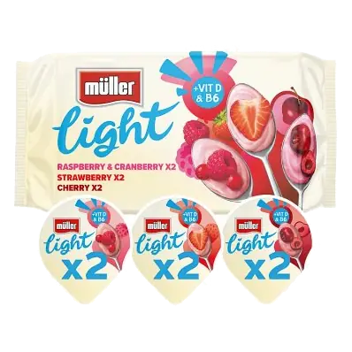Light Strawberry, Cherry, Raspberry & Cranberry Yogurts