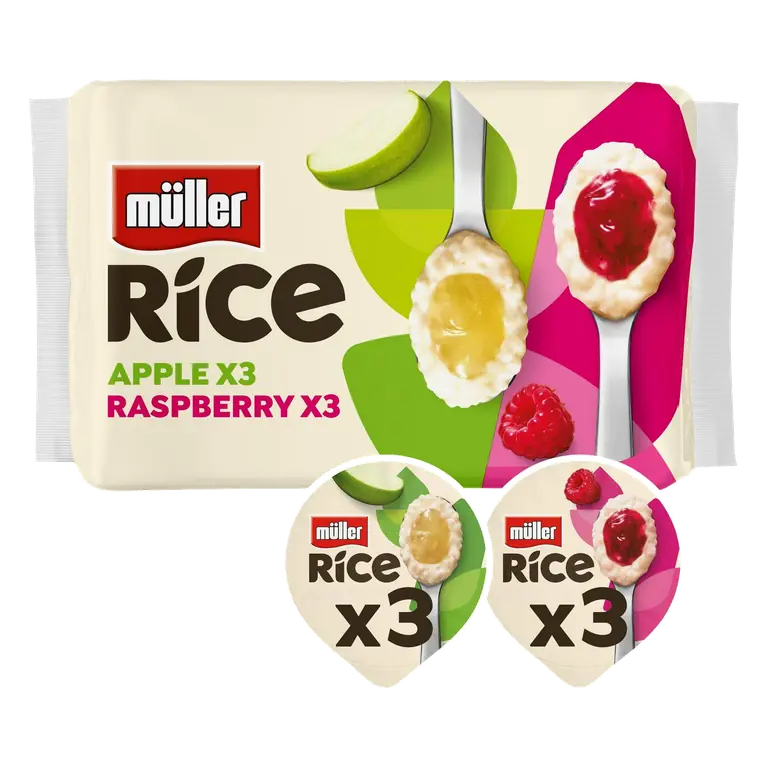 Rice Apple & Raspberry Low Fat Pudding Dessert 6x170g
