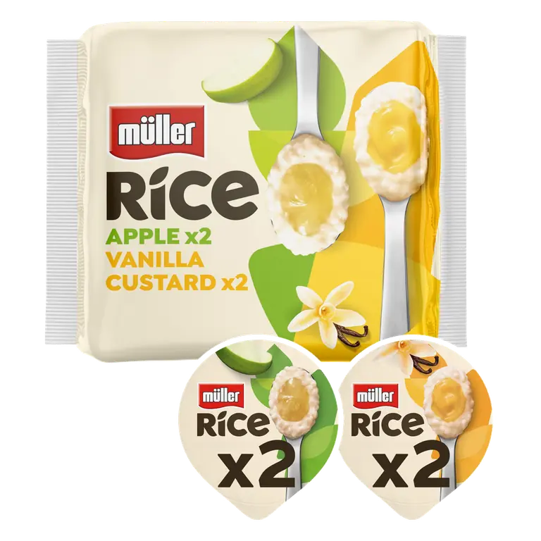Müller Rice Apple Vanilla Custard 4 x 170g (680g)