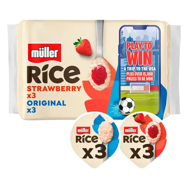 Rice Strawberry & Original Low Fat Dessert 6x170g